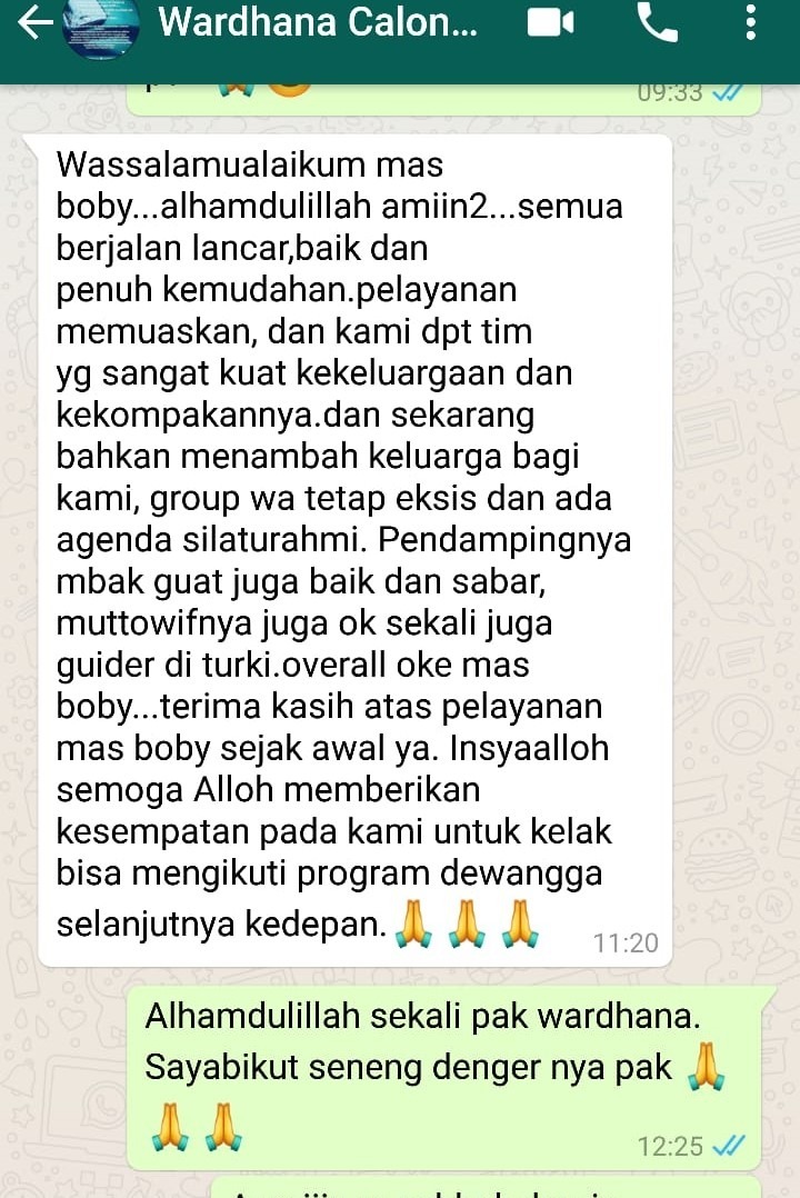 Testimoni amaah Umroh Dewangga: Murah, Terbaik, Terpercaya